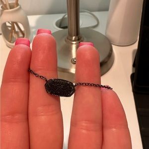 Elisa Pendant Necklace in Black Drusy